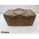 R-192: Cedar Strip Lidded Basket with Handles – 16 inch