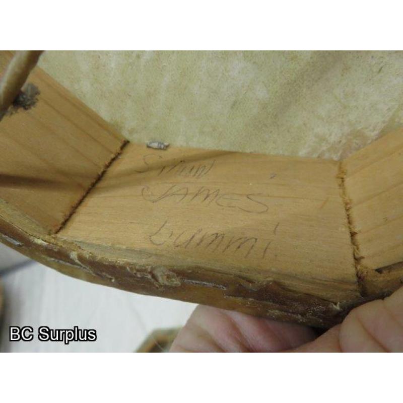 R-197: Lummi Band Dance Drums – Signed – 2 Items