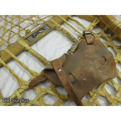 R-181: Vintage Snowshoes with Leather Straps – 1 Set