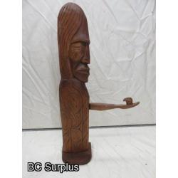 R-217: Salish Grandfather Holding Baby Eagle – Signed