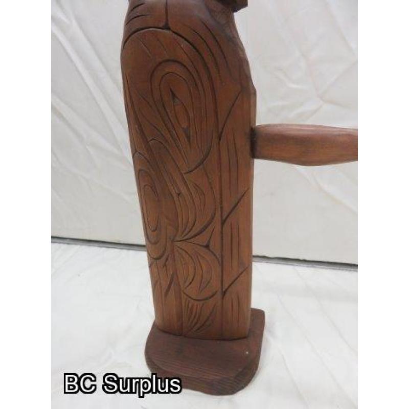 R-217: Salish Grandfather Holding Baby Eagle – Signed