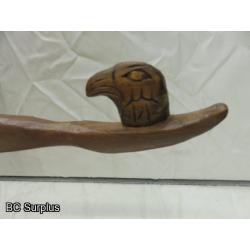 R-217: Salish Grandfather Holding Baby Eagle – Signed