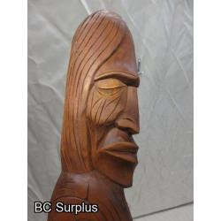 R-217: Salish Grandfather Holding Baby Eagle – Signed