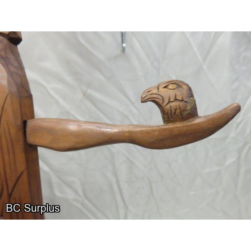 R-217: Salish Grandfather Holding Baby Eagle – Signed