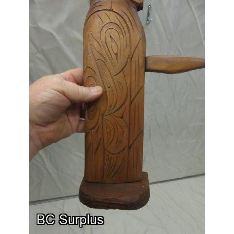 R-217: Salish Grandfather Holding Baby Eagle – Signed