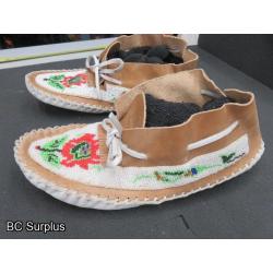 R-240: Beaded Moccasins with Heavy Leather Sole