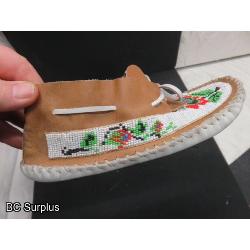 R-240: Beaded Moccasins with Heavy Leather Sole