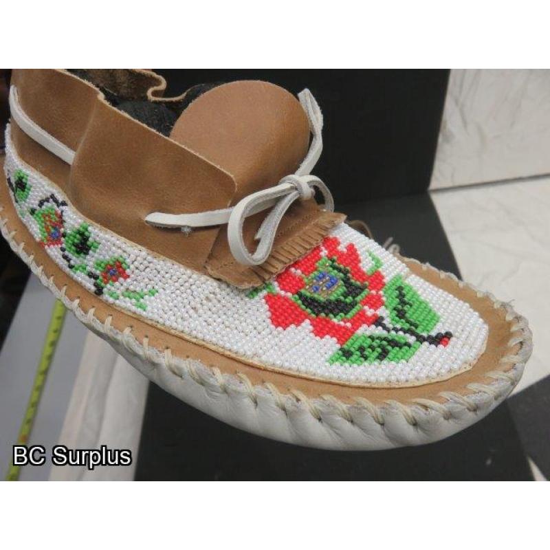 R-240: Beaded Moccasins with Heavy Leather Sole