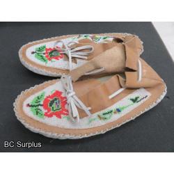 R-240: Beaded Moccasins with Heavy Leather Sole