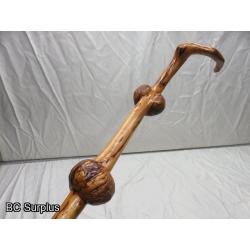 R-251: Burled Eagle Head Walking Stick – Carved