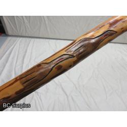 R-251: Burled Eagle Head Walking Stick – Carved