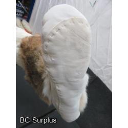 R-262: White Leather Moccasins with Fur Uppers