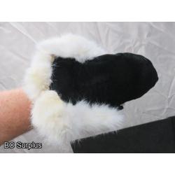 R-265: Black Leather & Fur Trimmer Slipper Moccasins