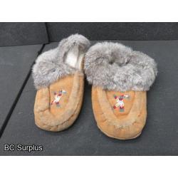 R-268: Beaded Leather Moccasin Slippers