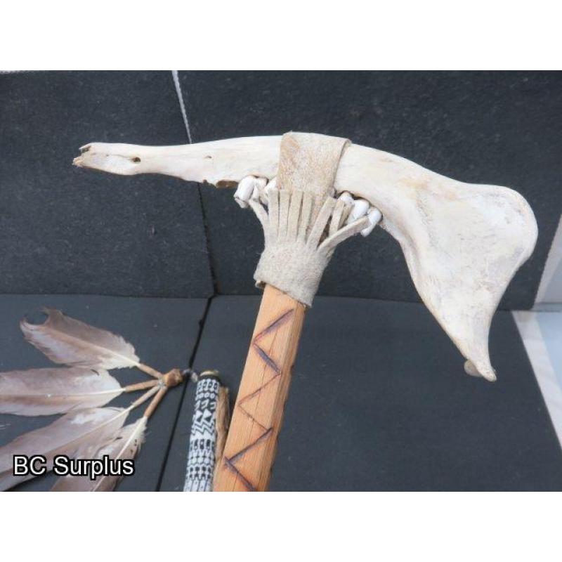 R-276: Jaw Bone Hatchet & Dance Rattle – 2 Items