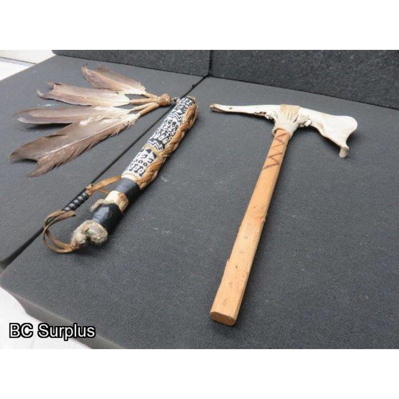 R-276: Jaw Bone Hatchet & Dance Rattle – 2 Items