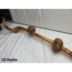 R-251: Burled Eagle Head Walking Stick – Carved