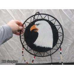 R-287: Painted Leather Eagle Dream Catchers – 2 items