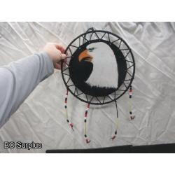 R-287: Painted Leather Eagle Dream Catchers – 2 items