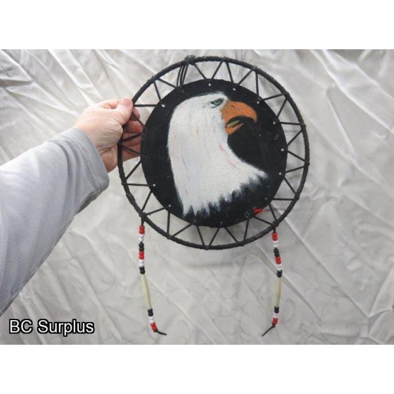 R-287: Painted Leather Eagle Dream Catchers – 2 items