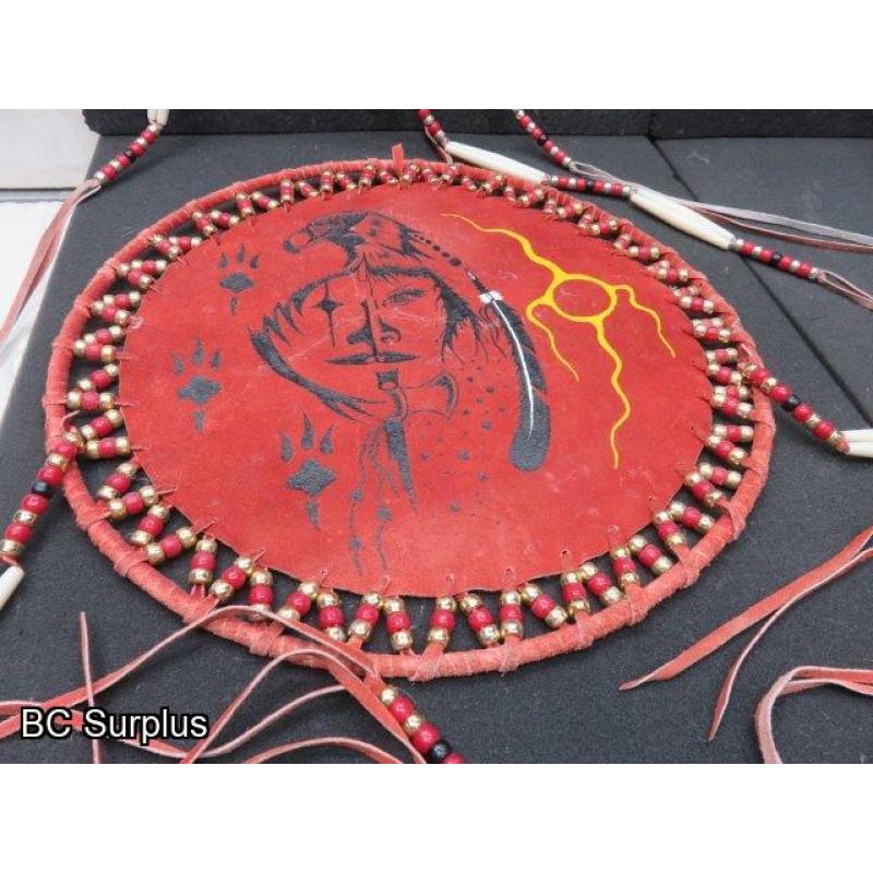 R-288: Painted Leather Dream Catcher – 2 Items