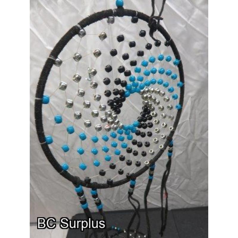 R-289: Dream Catchers with Leather Wrapped Hoops – 2 Items