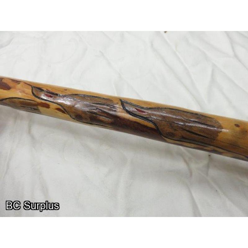 R-251: Burled Eagle Head Walking Stick – Carved