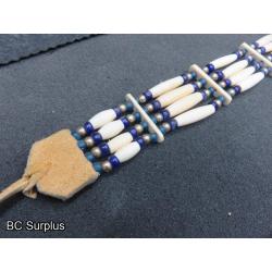 R-298: Beaded-Leather & Bone Style Necklaces – 2 Items