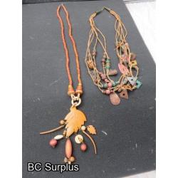 R-299: Wood & Brass Crafted Necklaces – 2 Items