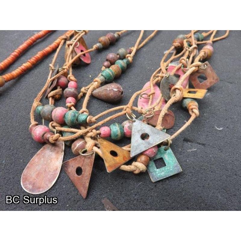 R-299: Wood & Brass Crafted Necklaces – 2 Items