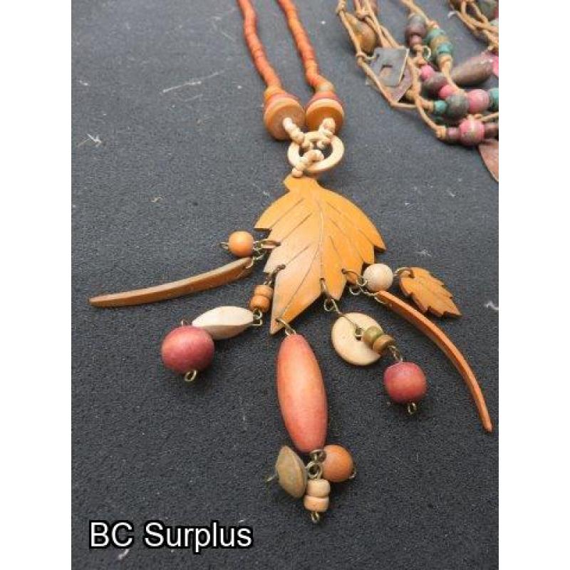 R-299: Wood & Brass Crafted Necklaces – 2 Items