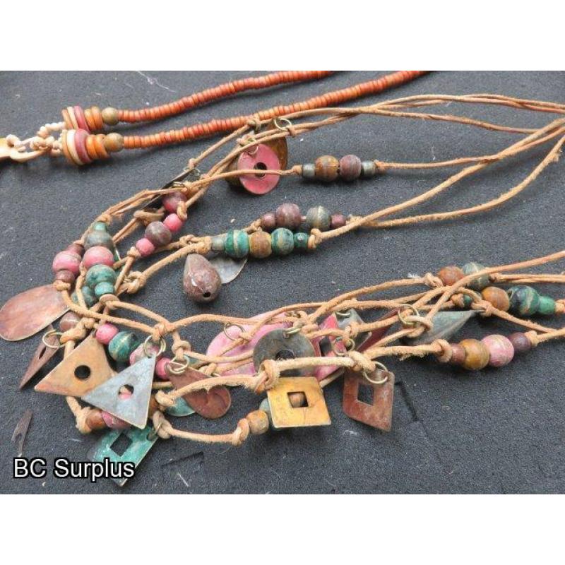 R-299: Wood & Brass Crafted Necklaces – 2 Items