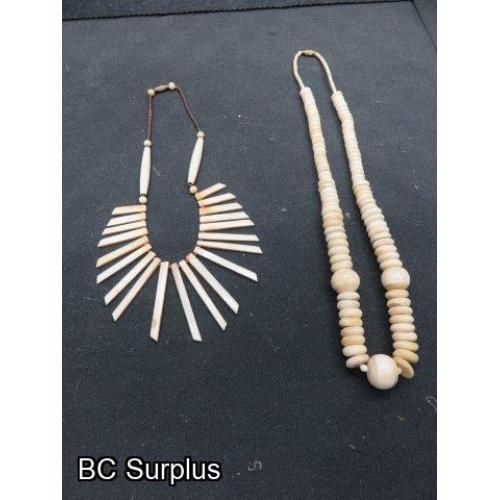 R-300: Bone & Beaded Necklaces – 2 Items