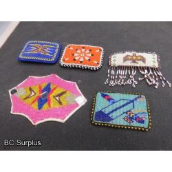 R-303: Beaded Belt Buckles & Barrette – 5 Items