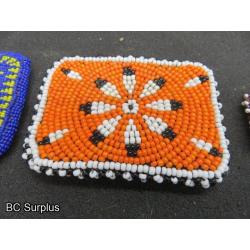 R-303: Beaded Belt Buckles & Barrette – 5 Items