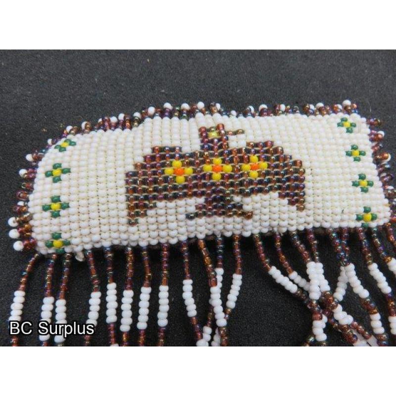 R-303: Beaded Belt Buckles & Barrette – 5 Items