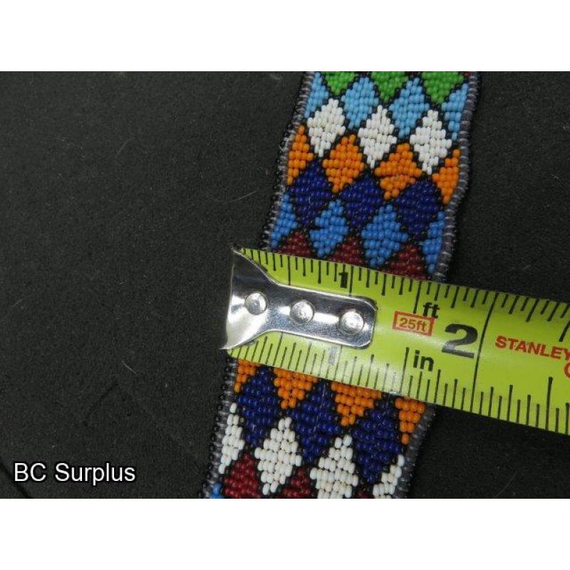 R-292: Beaded Vintage Belt – Diamond Pattern – 1 Item