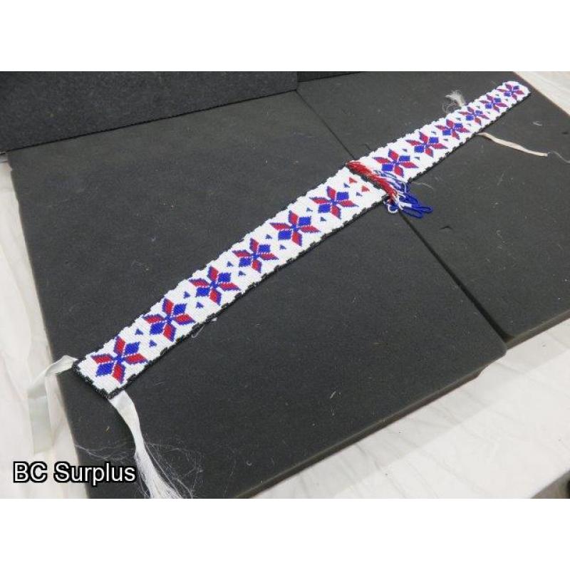 R-293: Beaded Vintage Tapered Belt – Patterned – 1 Item