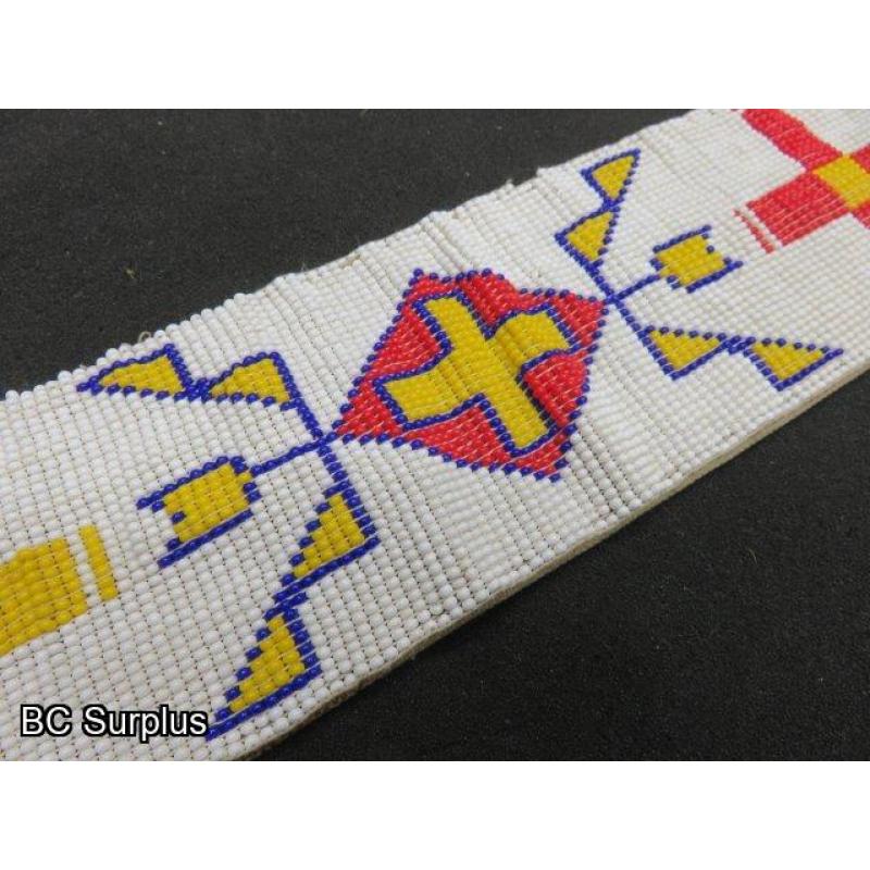 R-295: Beaded Vintage Belt – Canvas Backing – 1 Item