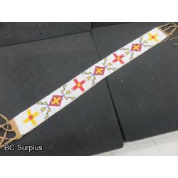 R-295: Beaded Vintage Belt – Canvas Backing – 1 Item