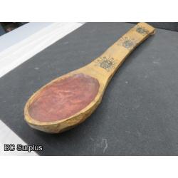 R-320: Lawrence Johnstone Hand Carved Wooden Spoon