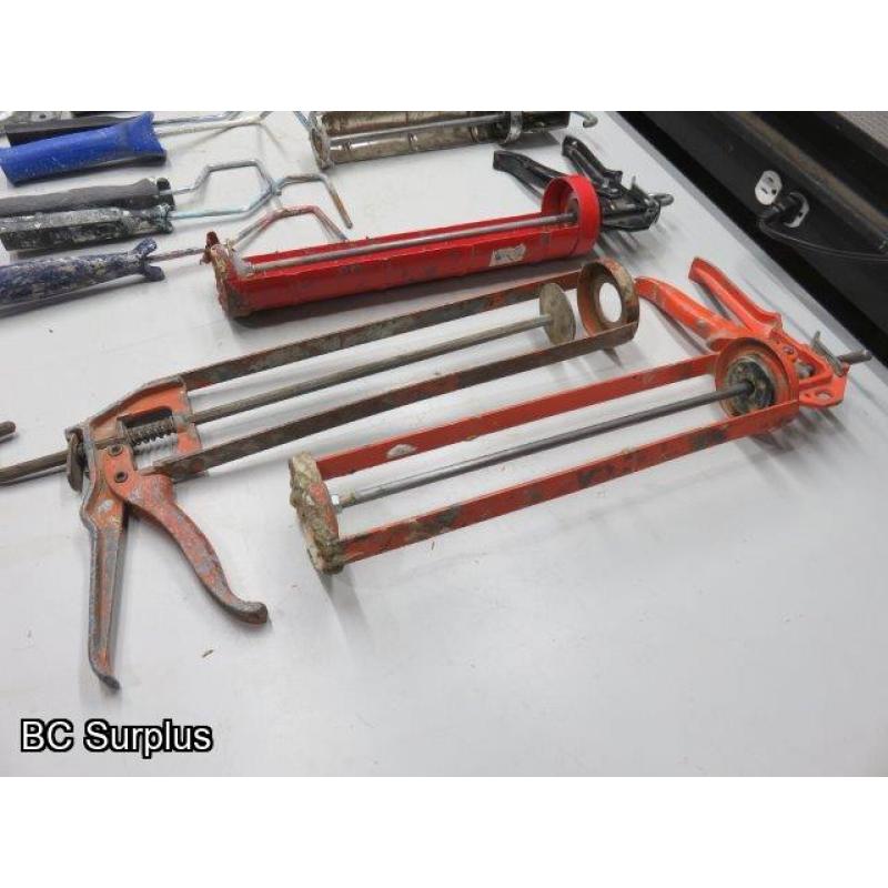 R-370: Caulking Guns; Hand Tools; Pipe Wrench; Etc – 1 Lot