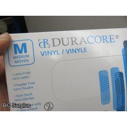 R-385: Duracore Vinyl Examination Gloves – 9 Boxes of 100