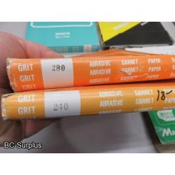 R-388: Sandpaper – Various Grits and Sizes – 1 Lot