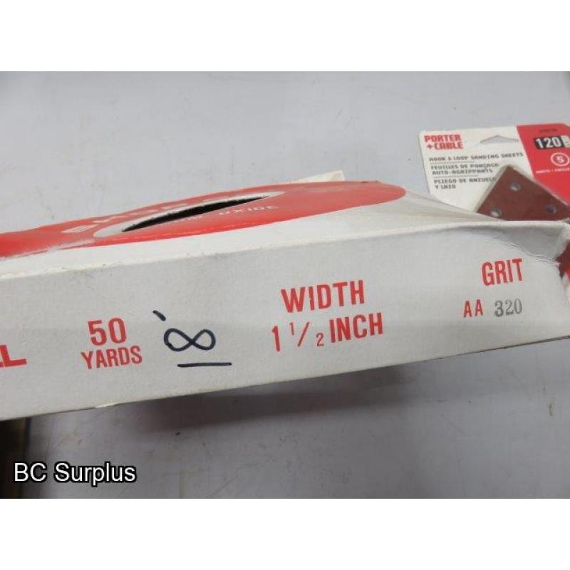 R-388: Sandpaper – Various Grits and Sizes – 1 Lot