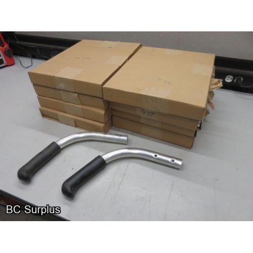 R-391: Curved Aluminum Handles – 9 Pairs – Unused