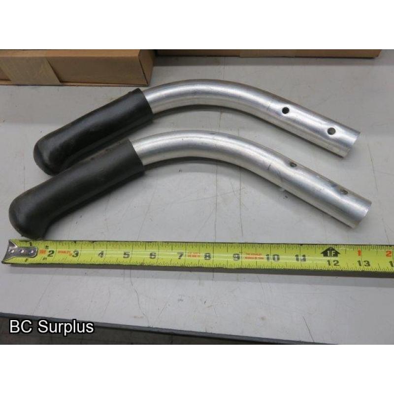 R-391: Curved Aluminum Handles – 9 Pairs – Unused