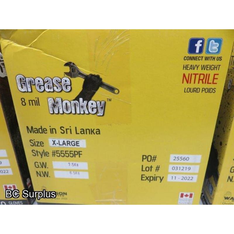 R-402: Grease Monkey HD Nitrile Gloves – 3 Cases – XL & L