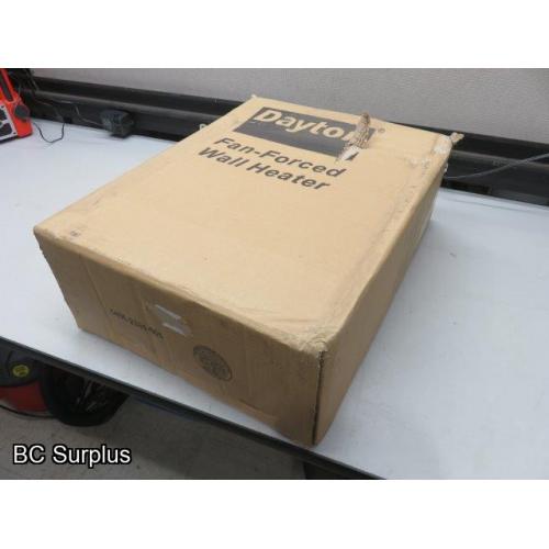 R-420: Dayton 3UG56D Fan Forced Electric Wall Furnace – Boxed