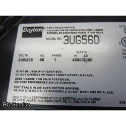 R-421: Dayton 3UG56D Fan Forced Electric Wall Furnace – Unused